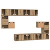 vidaXL Tv-meubelset Wandgemonteerd 10 pcs Artisan Eiken Bewerkt hout
