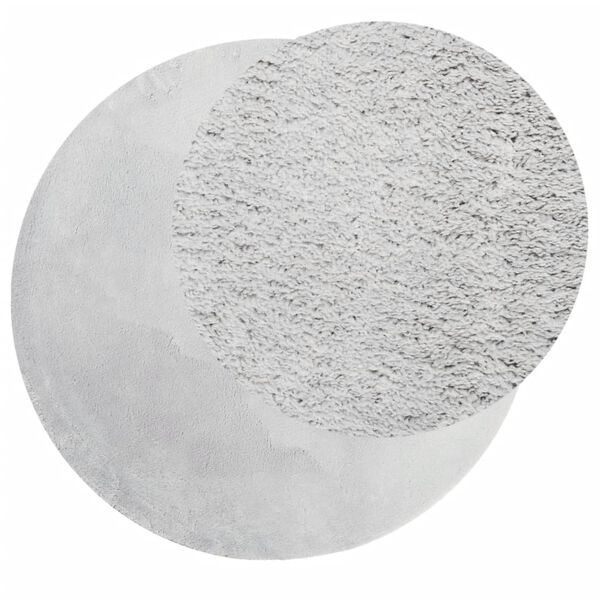 vidaXL Vloerkleed HUARTE laagpolig zacht wasbaar &Oslash; 80 cm grijs