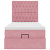 vidaXL Ottoman bed met matrassen 90x200cm fluweel roze