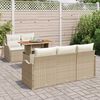 vidaXL Tuin Sofa Set met opslag 6 pcs Beige Poly riet