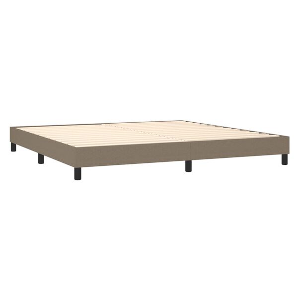 vidaXL Boxspring met matras stof taupe 200x200 cm
