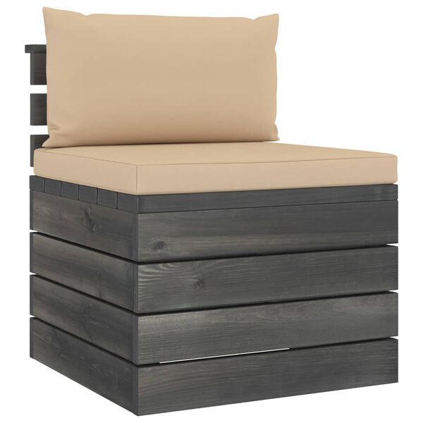 vidaXL 4-delige Loungeset met kussens pallet massief grenenhout