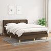 vidaXL Boxspring met matras stof donkerbruin 140x190 cm