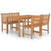vidaXL 5-delige tuinset 150x90 cm massief teakhout