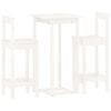 vidaXL 3-delige Barset massief grenenhout wit