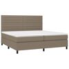 vidaXL Boxspring met matras en LED stof taupe 200x200 cm