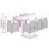 vidaXL 9-delige Bistroset met kussens poly rattan bruin