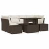 vidaXL Tuin Sofa Set 7 st Bruin en Cr&egrave;me