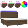 vidaXL Boxspring met matras en LED stof donkerbruin 200x200 cm