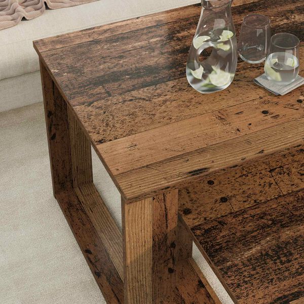 vidaXL Koffietafel Set 2 pcs Oudhout Bewerkt hout