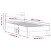 vidaXL Bedframe met hoofdbord en LED-verlichting betongrijs 90x190 cm