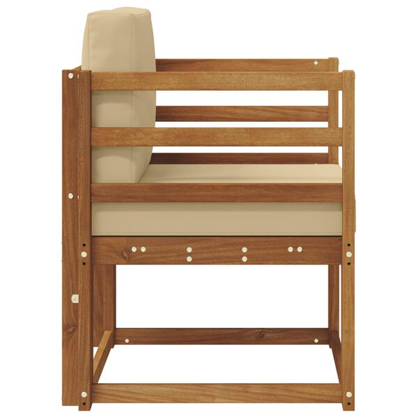 vidaXL Tuinbank Massief Acaciahout en Polyester Naturel