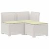 vidaXL 3-zits tuinbank met kussens in rattanlook 3-zits PP Wit