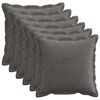 vidaXL Kussensloop 6 st HOUTEN Donkergrijs 45 x 45 cm corduroy