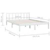 vidaXL Bedframe massief grenenhout wit 150x200 cm