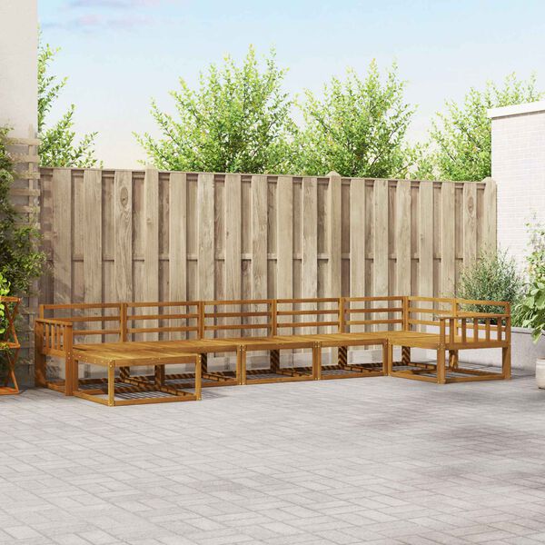 vidaXL Buiten bankenset 7 pcs Naturel Massief Acaciahout
