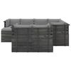 vidaXL 10-delige Loungeset met kussens pallet massief grenenhout