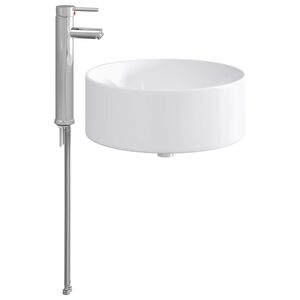 vidaXL Badkamer wastafel met kraan en afvoer Chroom