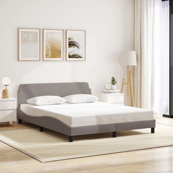 vidaXL Bedframe "Dover" stof taupe 160x200 cm