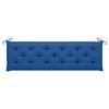 vidaXL Tuinbank met blauw kussen 175 cm massief teakhout
