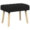 vidaXL Kanaal-geplooide bank Zwart 60 x 40 x 45 cm Stof