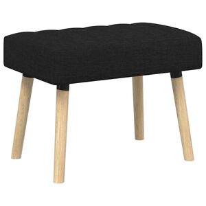 vidaXL Kanaal-geplooide bank Zwart 60 x 40 x 45 cm Stof
