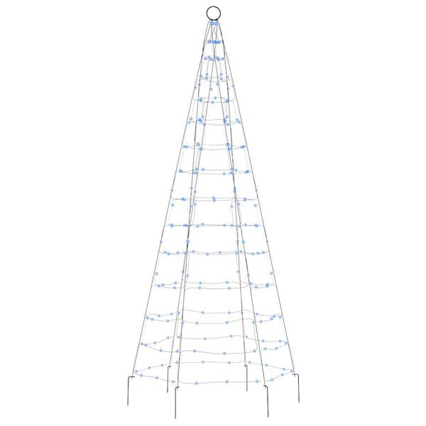 vidaXL LED-kerstboom aan vlaggenmast 200 LED's 180 cm blauw