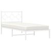 vidaXL Bedframe met hoofdbord metaal wit 90x200 cm