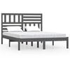 vidaXL Bedframe massief grenenhout grijs 160x200 cm