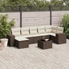 vidaXL 8-delige Loungeset met kussens poly rattan bruin