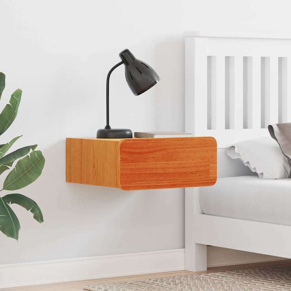 vidaXL Nachtkastje Wasbruin 39 x 34 x 16,5 cm Massief grenenhout