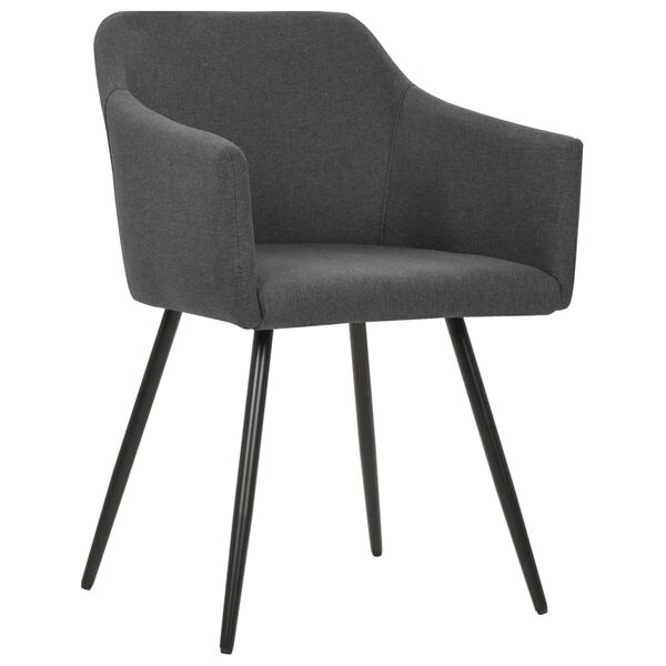 vidaXL Eetkamerstoelen 2 st stof donkergrijs