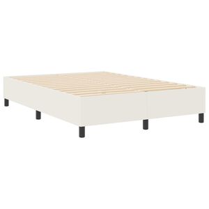vidaXL Platform bedframe Cr&egrave;me 140 x 200 cm Katoen Stof