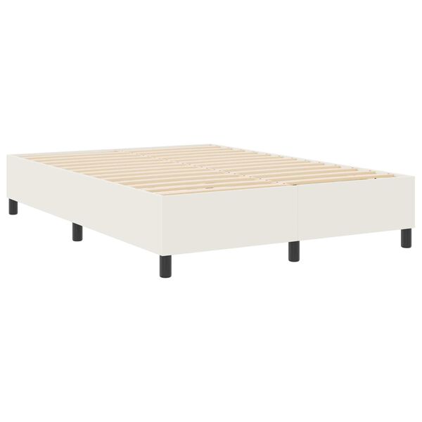 vidaXL Platform bedframe Cr&egrave;me 140 x 200 cm Katoen Stof