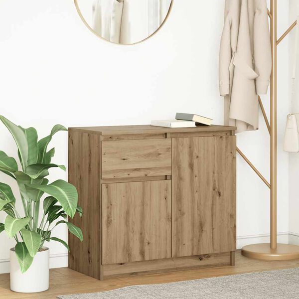 vidaXL Dressoir lade 71x35x65 cm spaanplaat artisanaal eikenkleurig