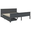 vidaXL Bedframe met 2 lades massief grenenhout donkergrijs 180x200 cm