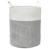 vidaXL Opbergmand &Oslash; 38x46 cm katoen grijs en wit