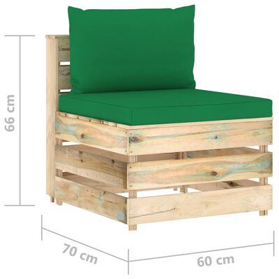 vidaXL 9-delige Loungeset met kussens groen geïmpregneerd hout