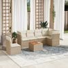 vidaXL 7-delige Loungeset met kussens poly rattan beige