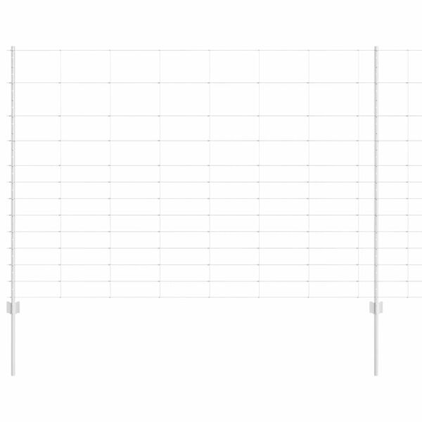 vidaXL Hek met Paal Zilver 1,5 x 50 m Staal