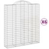 vidaXL Schanskorven 6 st gewelfd 200x50x220/240 cm ijzer