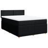 vidaXL Boxspring met matras stof zwart 140x190 cm