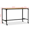 vidaXL Eettafel 120x60x76 cm massief mangohout en staal