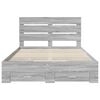 vidaXL Bedframe met lade Grijs Sonoma 140 x 200 cm Bewerkt hout