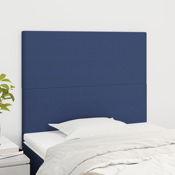 vidaXL Hoofdbord blauw 80x5x118/128 cm stof