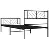 vidaXL Bedframe met hoofd- en voeteneinde metaal zwart 80x200 cm