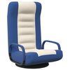 vidaXL Vloerstoel draaibaar stof blauw en cr&egrave;mekleurig