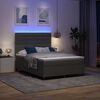 vidaXL Boxspring bed met matras met LED Donkergrijs 140 x 190 cm Stof