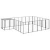 vidaXL Hondenkennel 12,1 m&sup2; staal zwart