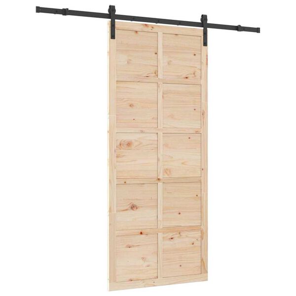 vidaXL Schuifdeur Bruin 100 x 208 cm Massief grenenhout